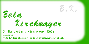 bela kirchmayer business card